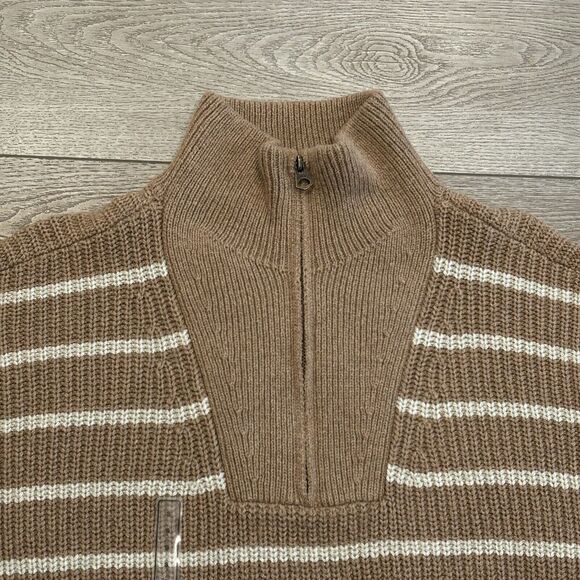 Faherty Women’s Sweater Size Small Mariner Sweater Carmel Brown Stripe Pullover - Picture 10 of 12